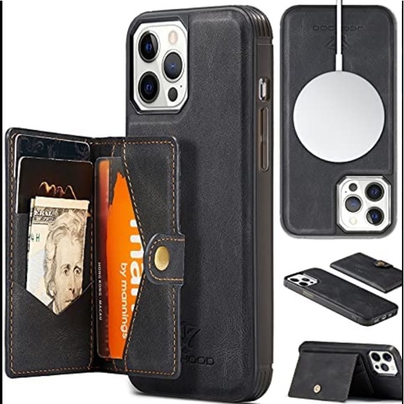 NEW! Magsafe Case for iPhone 12 and iPhone 12 Pro Detachable Wallet Kickstand - Picture 1 of 14